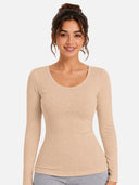 Women Round Neck Full Sleeves Thermal Top with Thin Fabric and High Warmth for Optimum Heat in Cold Weather