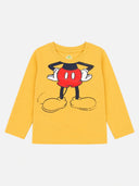 Baby Boys Mickey & Friends Interlock T-Shirt Round Neck Full Sleeves Warm Wear Top with Regular Fit Comfort
