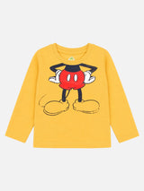 Baby Boys Mickey & Friends Interlock T-Shirt Round Neck Full Sleeves Warm Wear Top with Regular Fit Comfort