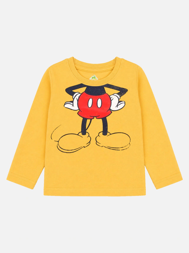 Baby Boys Mickey & Friends Interlock T-Shirt Round Neck Full Sleeves Warm Wear Top with Regular Fit Comfort