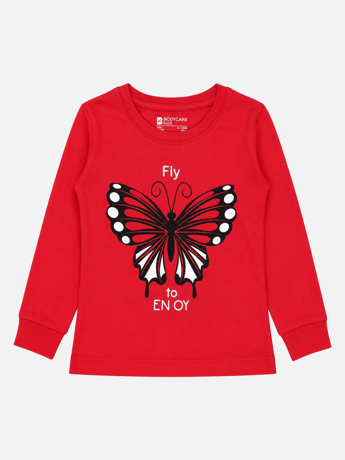 Baby Girls Solid T-Shirt Round Neck Full Sleeves Casual Wear Top for Playtime, Travel and Everyday Outfits - Pack of 1