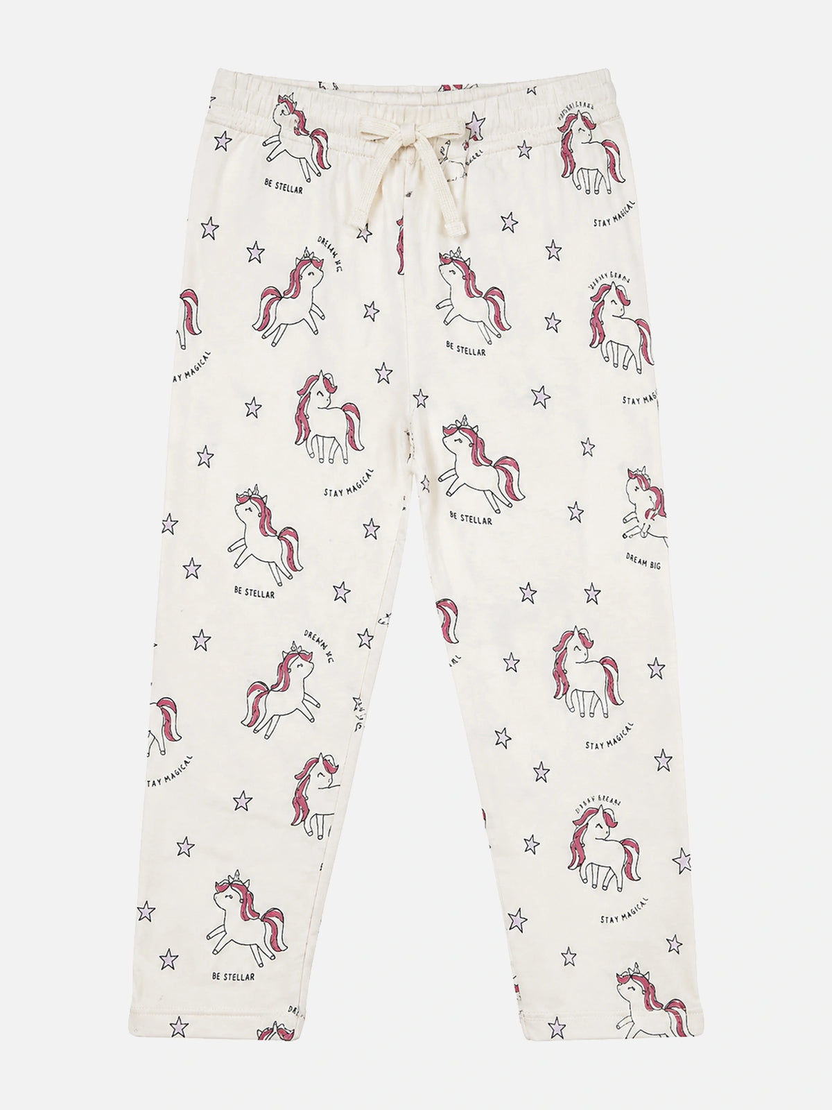 Baby Girls Interlock Cotton Track Pant with Regular Fit for Casual Wear, Jogger Comfort and Easy Movement