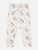 Baby Girls Interlock Cotton Track Pant with Regular Fit for Casual Wear, Jogger Comfort and Easy Movement