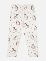 Baby Girls Interlock Cotton Track Pant with Regular Fit for Casual Wear, Jogger Comfort and Easy Movement