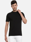 Men 100% Cotton Round Neck T-Shirt with Half Sleeves, Soft Regular Fit Comfort and Everyday Casual Wear
