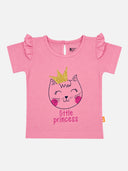 Baby Girls Round Neck Half Sleeve T-Shirt for Easy Casual Dressing, Lounge Wear and Everyday Comfort - Pack of 1