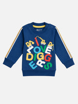 Baby Boys French Terry Printed Full Sleeve Sweatshirt Pullover with Soft Cotton Fabric for Winter Wear and Casual Comfort