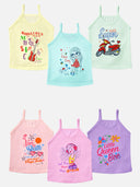 Girls Vest Dori Neck Sleeveless Pack of 6 - Bodycare