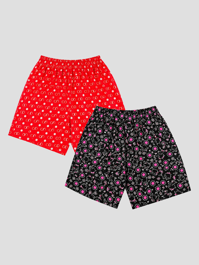Girls Woven Shorts with Ultrasoft Durable Waistband for All-Day Comfort and Easy Movement - Pack of 2