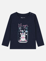 Baby Girls Shoulder Open T-Shirt Full Sleeves Casual Wear Top for Easy Dressing, Playtime and Regular Use