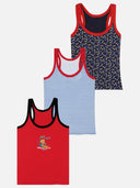 Boys Vest Round Neck Sleeveless Pack of 3