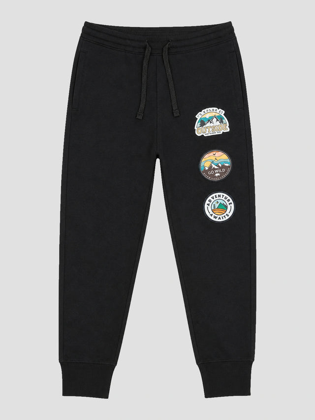 Boys French Terry Track Pant with Printed Regular Fit for Sports, Casual Wear, Lounge Comfort and Easy Movement