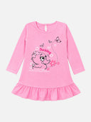 Baby Girls 100% Cotton Full Sleeve Frock with Breathable Fabric, Skin Friendly Regular Fit and Comfortable Wear - Pack of 1