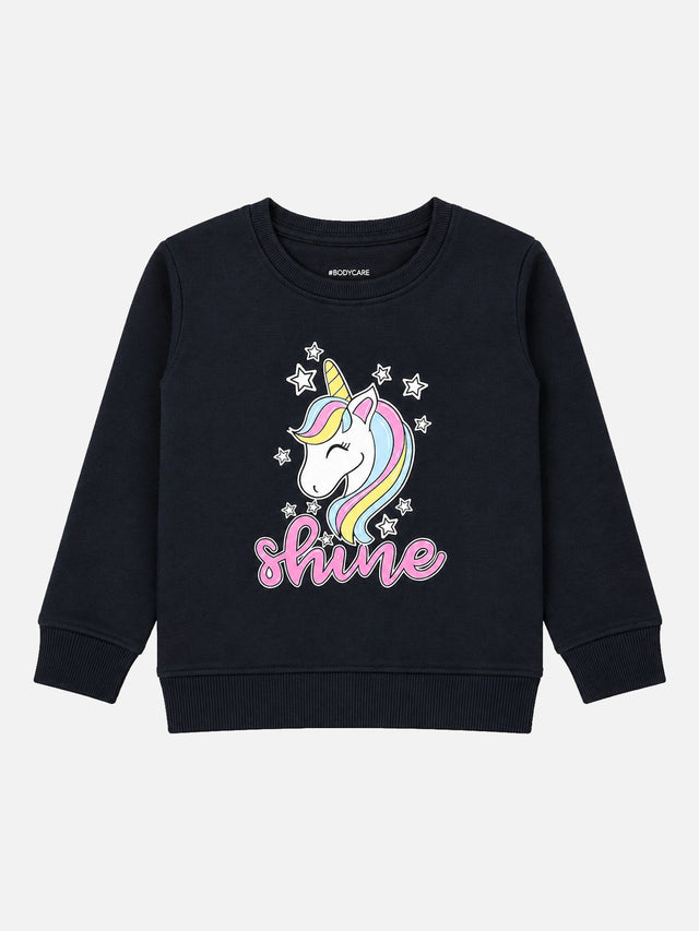 Baby Girls Round Neck Full Sleeve Sweatshirt for Easy Casual Wear, Everyday Comfort and Winter Styling