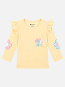 Baby Girls Interlock Cotton T-Shirt with Regular Fit and Soft Breathable Fabric for Casual Everyday Comfort
