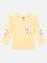 Baby Girls Interlock Cotton T-Shirt with Regular Fit and Soft Breathable Fabric for Casual Everyday Comfort