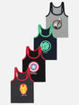Boys Avengers Vest Round Neck Sleeveless Pack of 4 - Bodycare