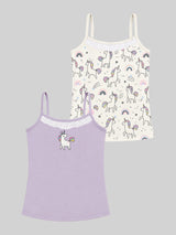 Girls 100% Cotton Sleeveless Innerwear Vest with Stretch for Everyday Comfort and Easy Layering - Pack of 2