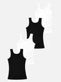 Girls Cotton Rib Vest Round Neck Sleeveless Pack of 4 - Bodycare
