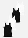 Girls Cotton Rib Vest Round Neck Sleeveless Pack of 4 - Bodycare