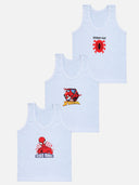 Boys Spiderman Vest Round Neck Sleeveless Pack of 3