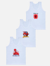 Boys Spiderman Vest Round Neck Sleeveless Pack of 3