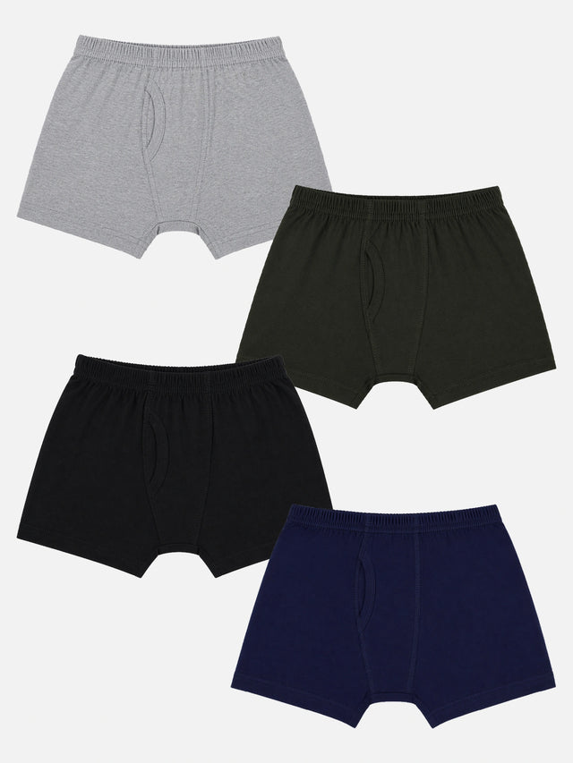 Boys Benten Cotton Trunk Underwear with Inner Elastic and Character Print Styling for Daily Comfort - Pack of 4