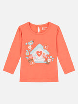 Baby Girls 100% Cotton Printed Full Sleeve T-Shirt with Regular Fit for Casual, Everyday Wear and Regular Use