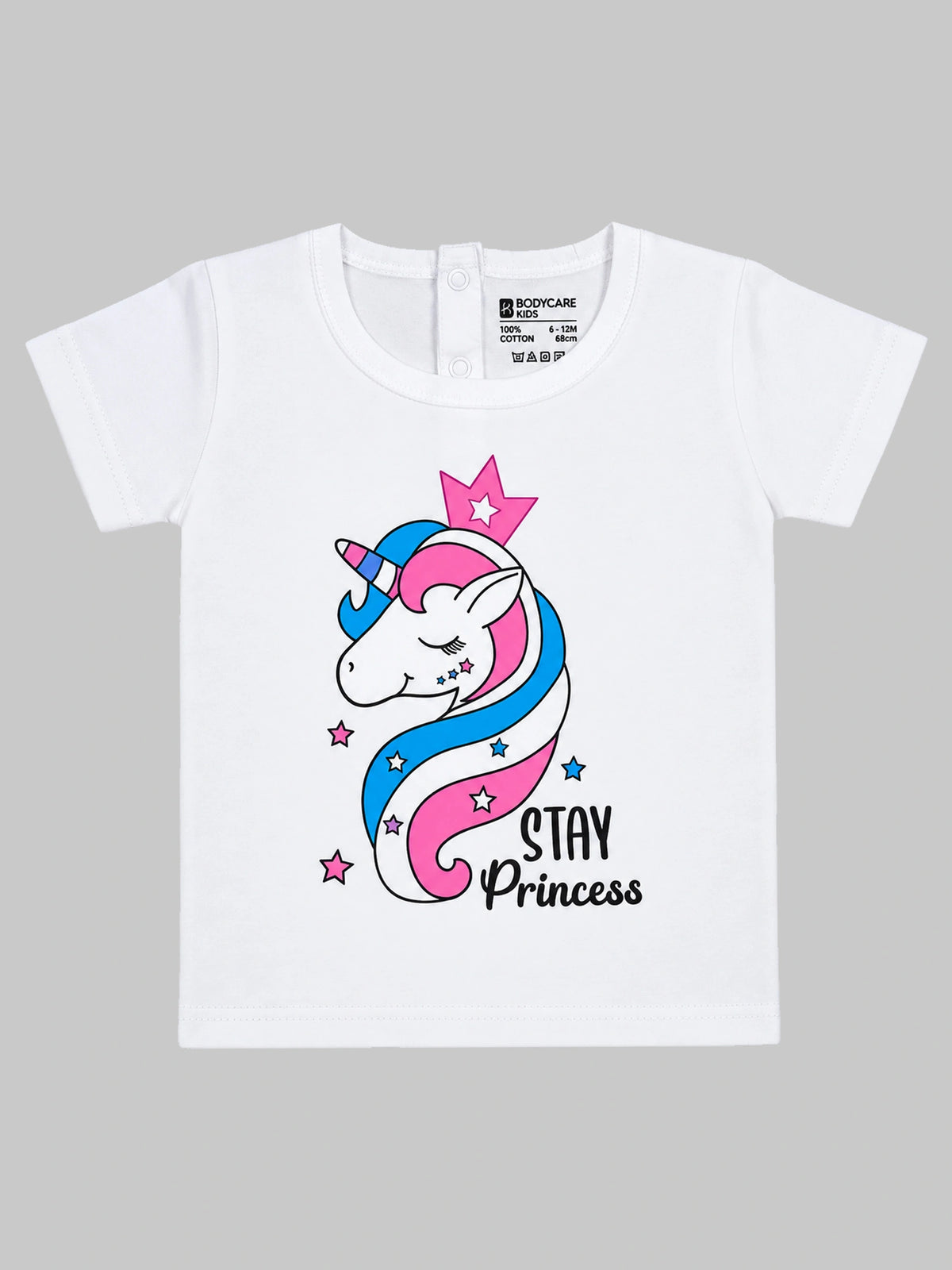 Baby Girls Cotton Round Neck Half Sleeve T-Shirt for Comfortable Casual Dressing and Regular Everyday Use - Pack of 1