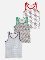 Boys Round Neck Sleeveless Innerwear Vest for Everyday Comfort, Regular Use and Easy Layering Under Clothing - Pack of 3