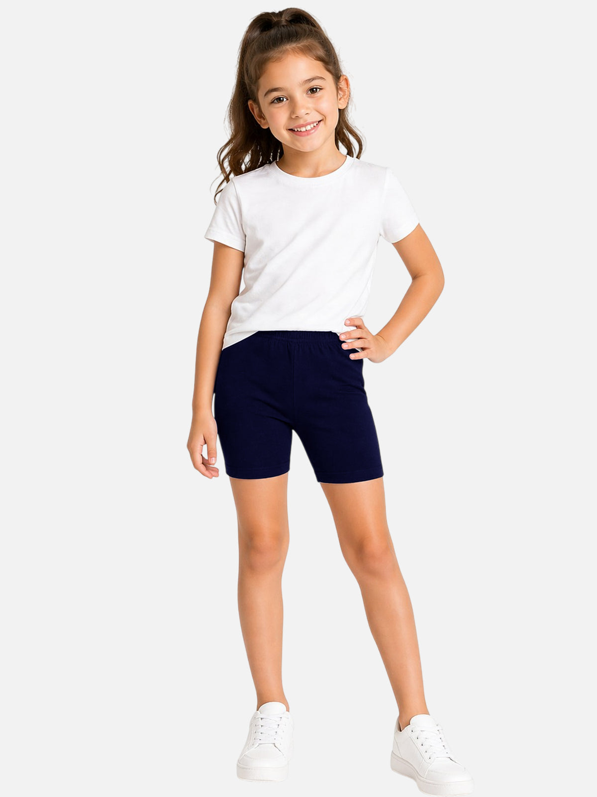 Girls 100% Cotton Shorties with Inner Elastic for Comfortable Coverage, Durable Wear and Easy Movement - Pack of 3
