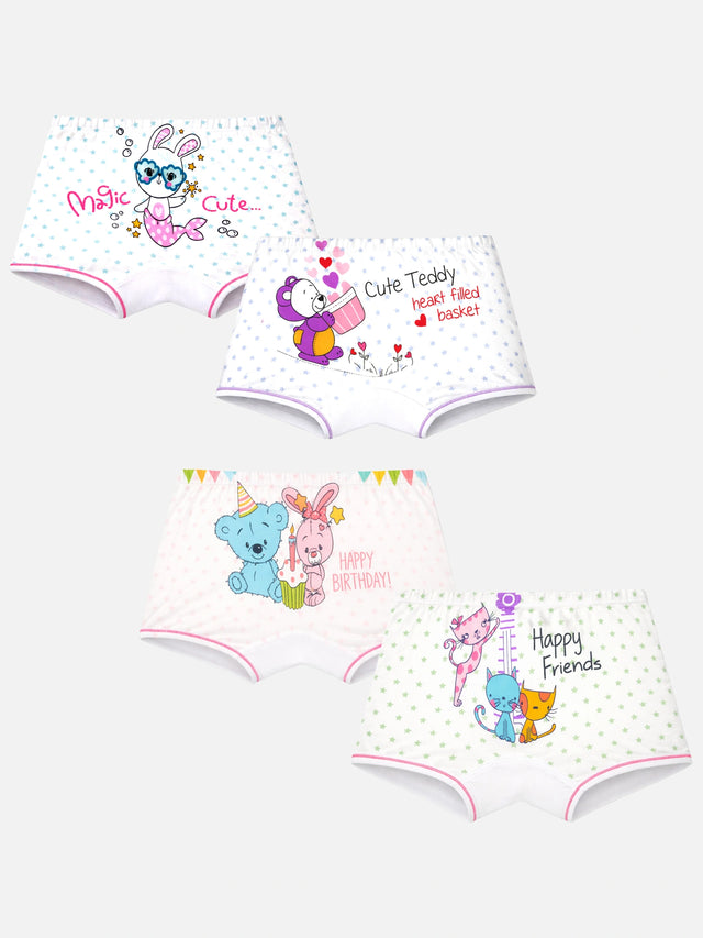 Girls Boyshorts Inner Elastic Pack of 4 - Bodycare