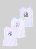 Girls Frozen Innerwear Vest Printed Sleeveless for Everyday Comfort, Easy Layering and Kids Essentials - Pack of 3