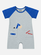 Baby Boys 100% Cotton Half Sleeve Romper with Round Neck, Onesie Styling and Comfortable Baby Sleepsuit Use
