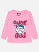 Baby Girls Solid T-Shirt Round Neck Full Sleeves Casual Wear Top for Playtime, Travel and Everyday Outfits - Pack of 1