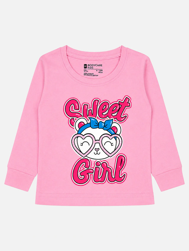 Baby Girls Solid T-Shirt Round Neck Full Sleeves Casual Wear Top for Playtime, Travel and Everyday Outfits - Pack of 1
