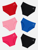 Girls Cotton Spandex Innerwear Panty with Inner Elastic for Comfortable Fit, Everyday Support and Wardrobe Essentials - Pack of 6