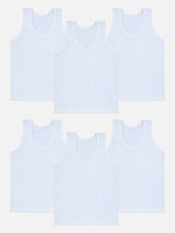 Boys 100% Cotton Vest Round Neck Sleeveless Pack of 6 - Bodycare