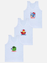 Boys Avengers Vest Round Neck Sleeveless Pack of 3