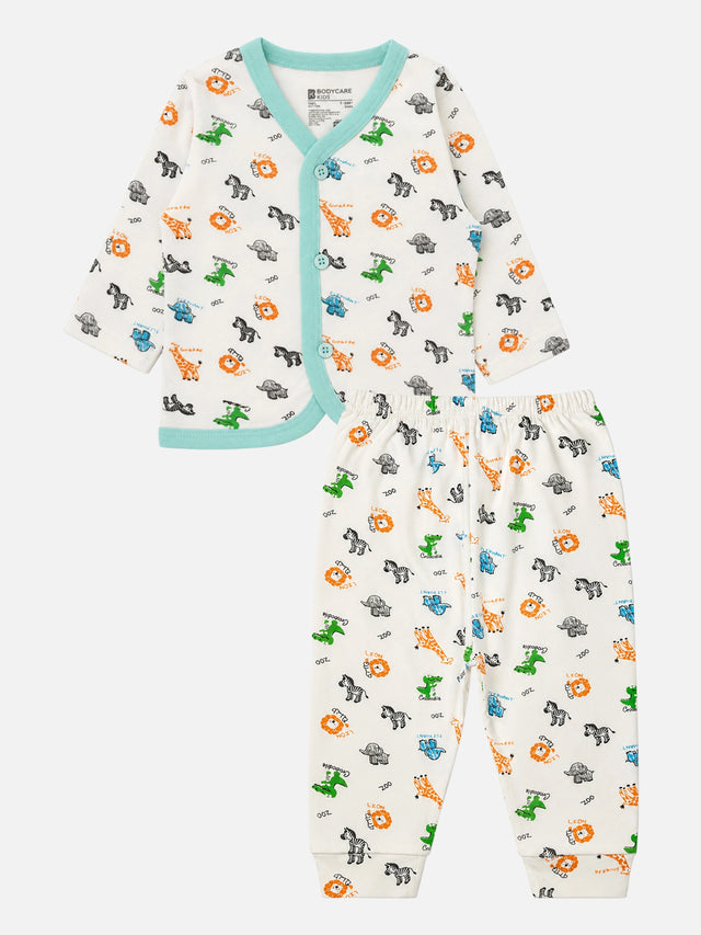 Unisex Baby Cotton Printed Top and Pyjama Set with Soft Comfort, Coordinated Nightwear Style and Everyday Ease