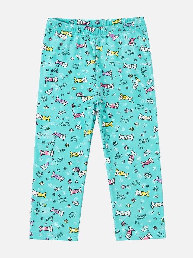 Girls Printed Capri with Easy Movement Fit, Casual Bottom Wear Comfort and Everyday Wardrobe Essential Styling