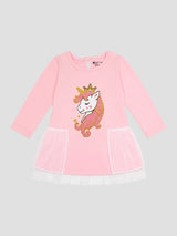 Baby Girls Interlock Cotton Frock with Soft Breathable Fabric and Regular Fit for Casual Wear and Everyday Comfort