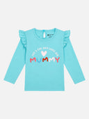 Baby Girls 100% Cotton Printed Full Sleeve T-Shirt with Regular Fit for Everyday Casual Wear and Regular Use