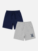 Boys Solid Shorts with Comfortable Pull-On Fit for Casual Wear, Lounge Wear and Easy Everyday Movement - Pack of 2