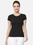 Women Solid T-Shirt Round Neck Half Sleeves with Casual Styling for Everyday Wear and Easy Layering Comfort
