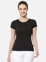 Women Solid T-Shirt Round Neck Half Sleeves with Casual Styling for Everyday Wear and Easy Layering Comfort