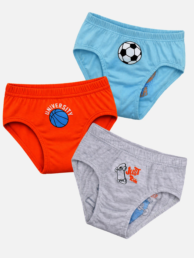 Boys Cotton Inner Elastic Brief for Everyday Innerwear Comfort, Regular Use and Wardrobe Essentials - Pack of 3