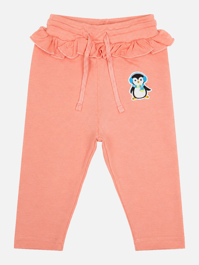 Baby Girls Cotton Printed Track Pant Joggers with Regular Fit for Casual Wear, Lounge Comfort and Easy Movement - Pack of 1