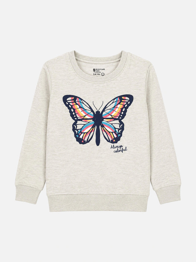 Baby Girls Round Neck Full Sleeve Sweatshirt for Regular Casual Comfort, Easy Winter Wear and Smart Everyday Styling