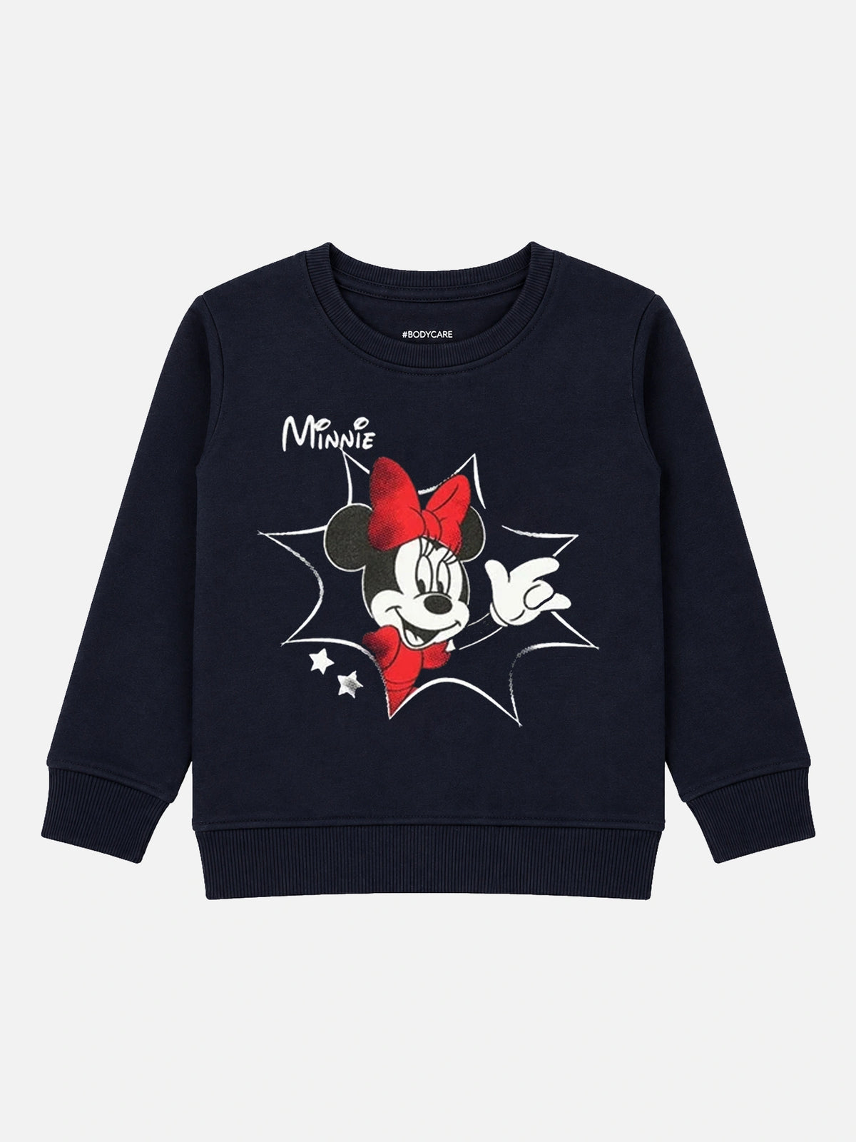 Baby Girls Minnie & Friends Printed Round Neck Full Sleeve Sweatshirt for Casual Styling and Everyday Comfort